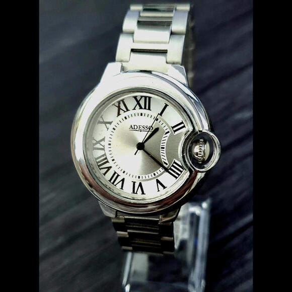 Art Deco Roman Adesso Neuvoux Stainless Men's Dress Watch - Picture 5 of 9